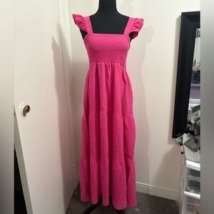 Pink Smocked Maxi Dress